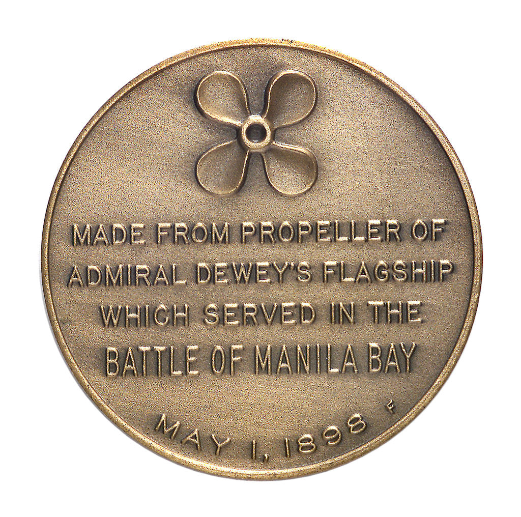 Detail of Medal commemorating the Battle of Manila Bay and USS 'Olympia'; 60th anniversary, 1958; reverse by unknown