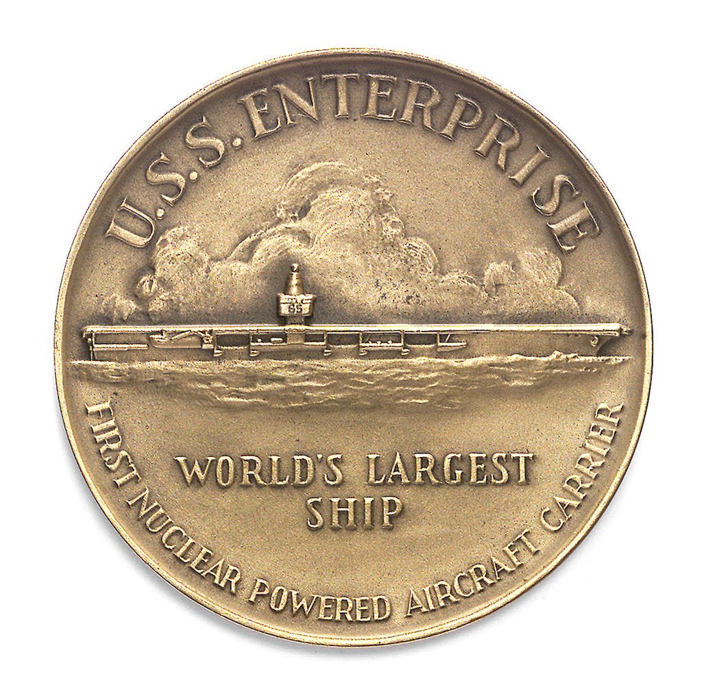 Detail of Medal commemorating the aircraft-carrier USS 'Enterprise'; obverse by unknown