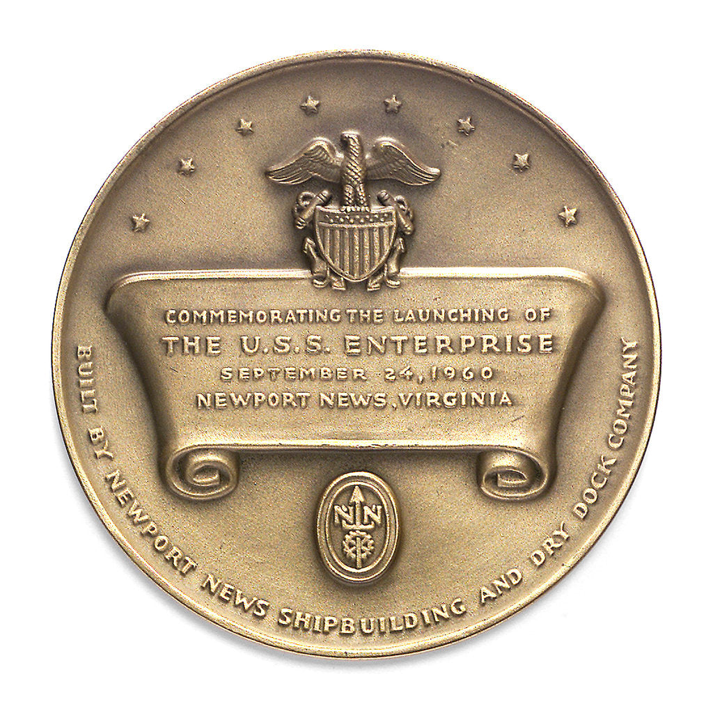 Detail of Medal commemorating the aircraft-carrier USS 'Enterprise'; reverse by unknown