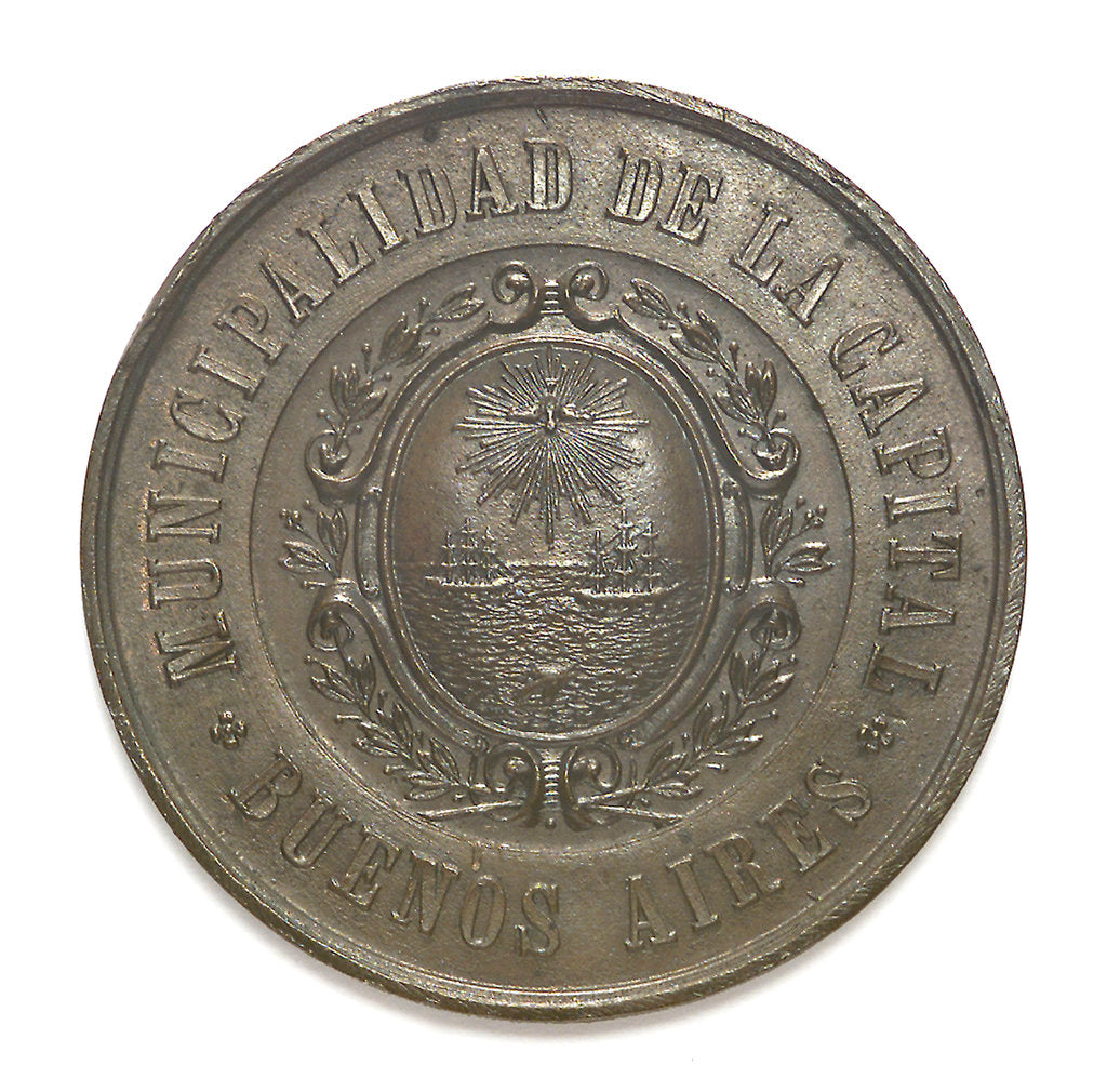 Detail of Medal commemorating Christopher Columbus (1451-1506) and the discovery of America, 1492; obverse by unknown