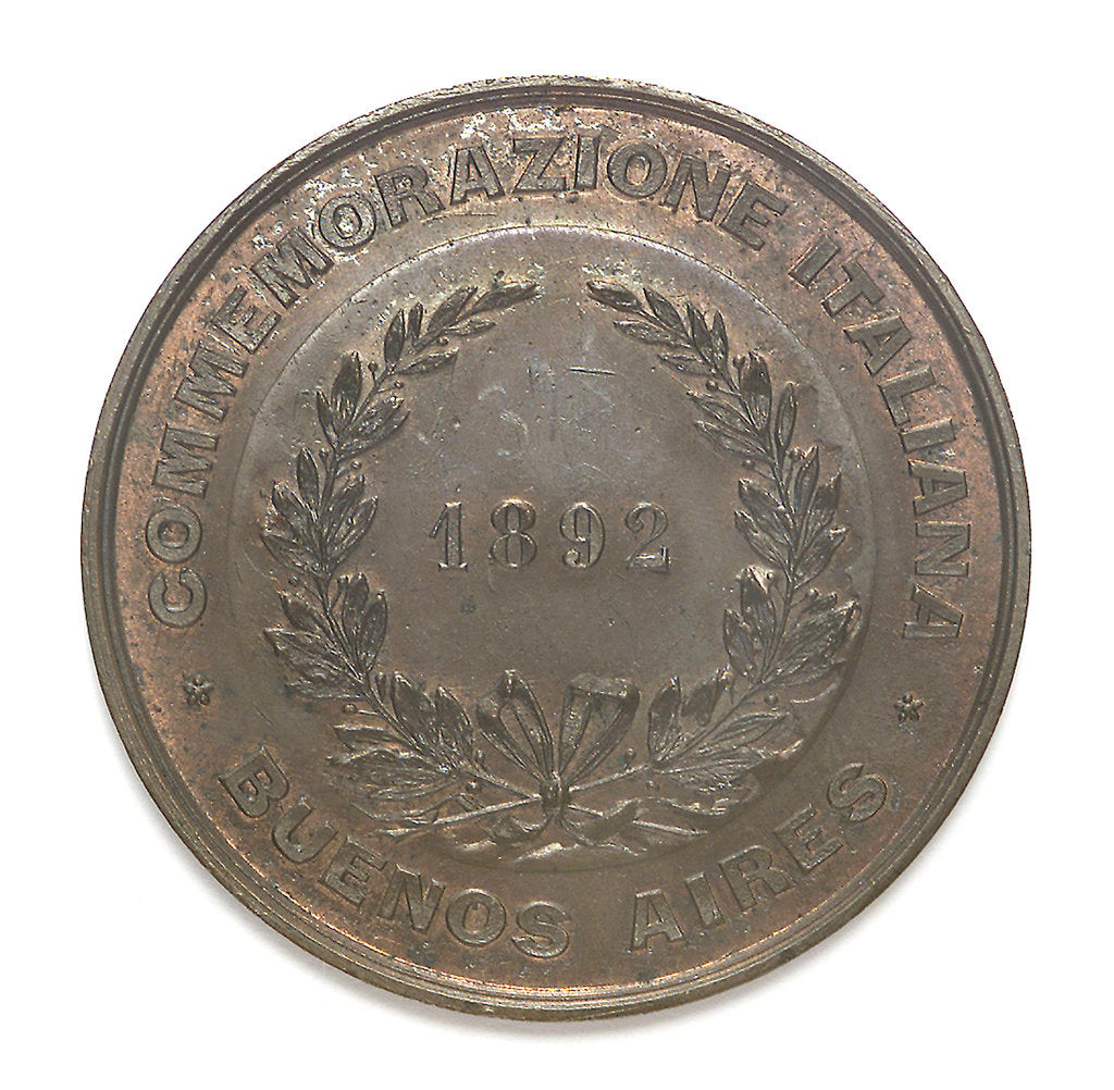 Detail of Medal commemorating Christopher Columbus (1451-1506) and the discovery of America, 1492; reverse by unknown