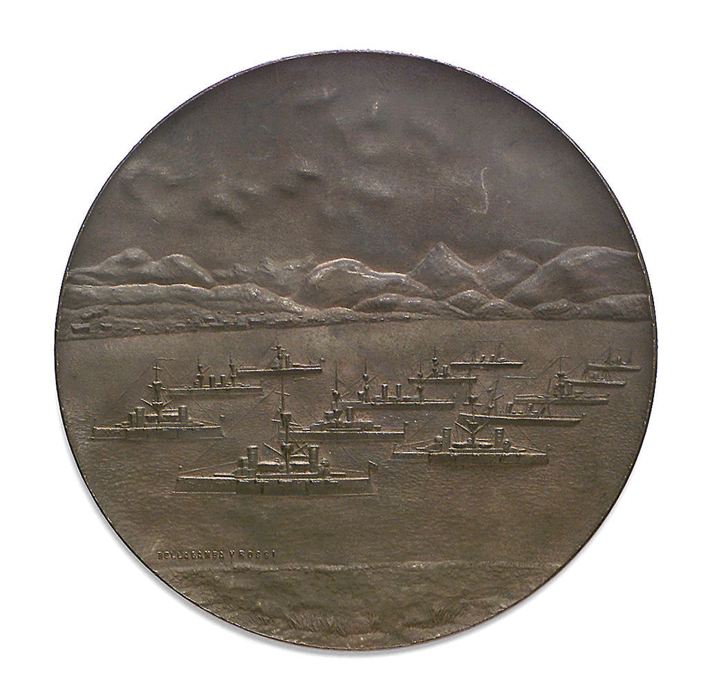 Detail of Medal commemorating the visit of President Roca and the Argentina Fleet to Terra del Fuego, 1899; reverse by Rossi Bellagamba