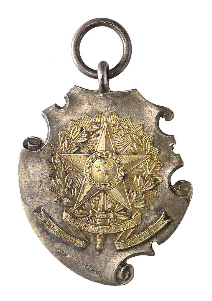 Detail of Commemorative badge; To the Brazilian Fleet from the Argentina Fleet; obverse by Bellagamba