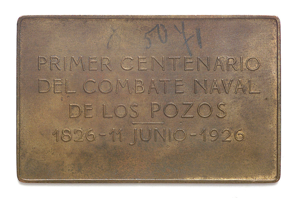 Detail of Medal commemorating the centenary of the naval action of Los Pozos, 1926; reverse by C. Rossi