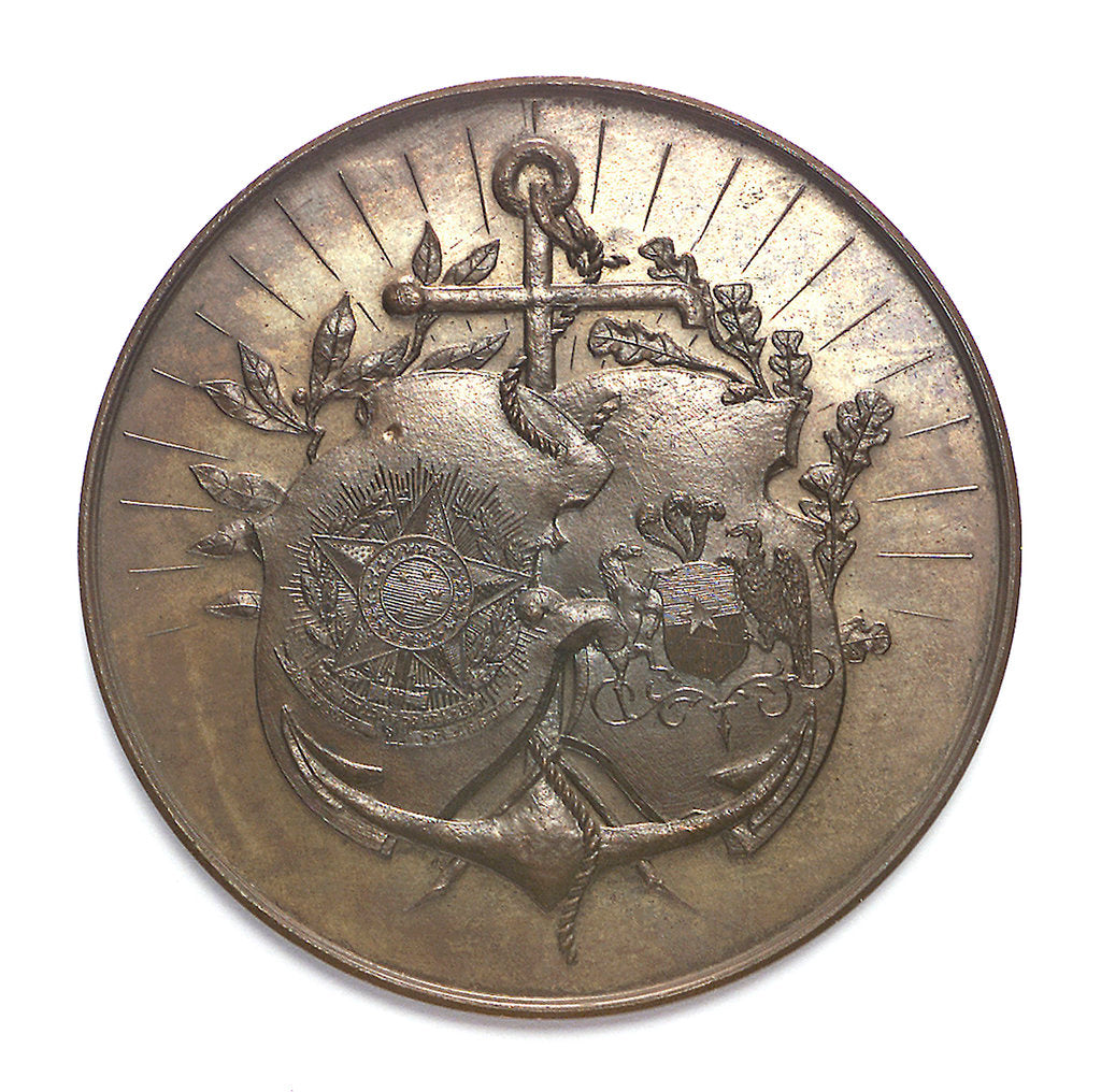 Detail of Medal commemorating the visit of the Chilean fleet to Rio de Janeiro, 1897; obverse by unknown