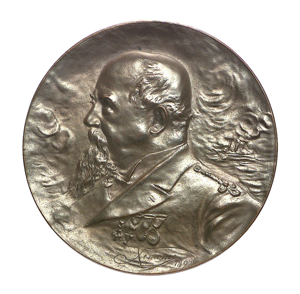 Detail of Commemorative medal depicting Captain V. E. Lavarello; obverse by Cardinal Francisco Jimenez de Cisneros Ximenes