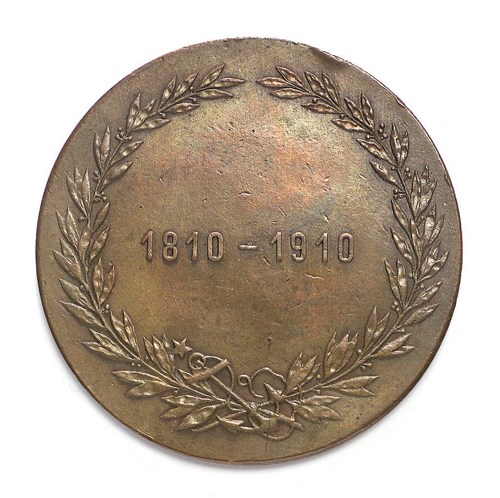 Detail of Medal commemorating the centenary of the Naval School of Chile, 1910; reverse by unknown