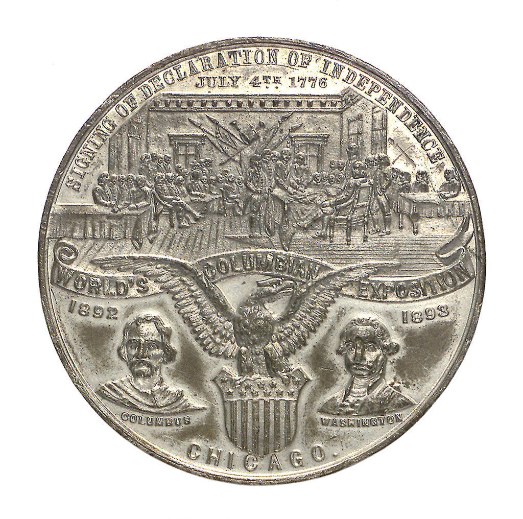 Detail of Medal commemorating Christopher Columbus (1451-1506) and the discovery of America; obverse by Boldenweck & Co.