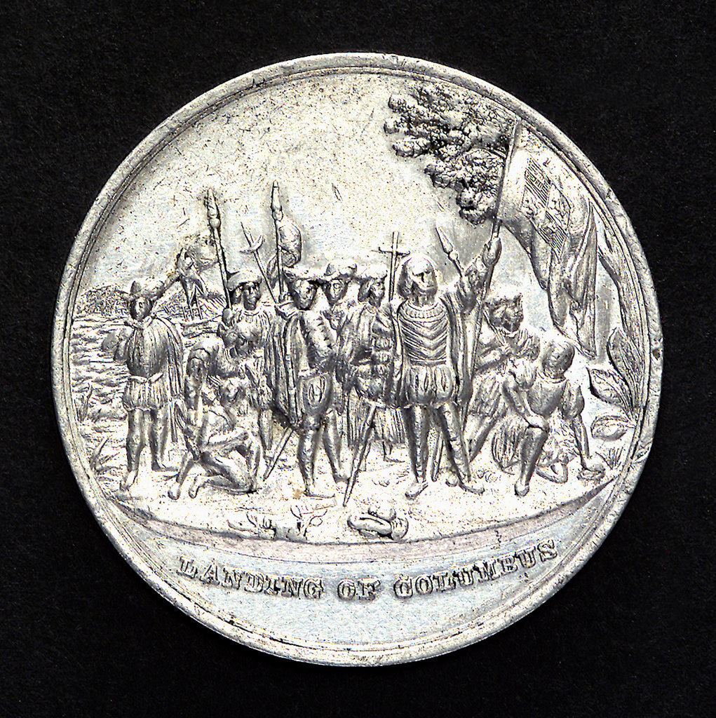 Detail of Medal commemorating Christopher Columbus (1451-1506) and the discovery of America; obverse by unknown