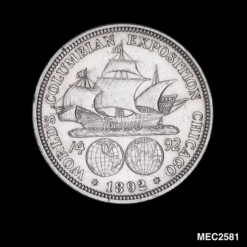 Detail of Coin commemorating Christopher Columbus (1451-1506) and the discovery of America by unknown