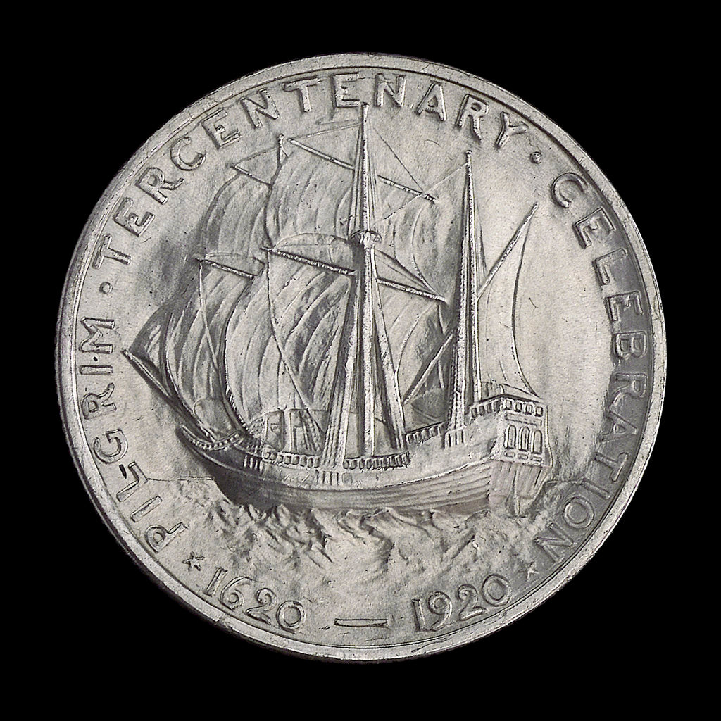 Detail of Coin commemorating the Pilgrim Tercentenary celebration, 1920; reverse by unknown