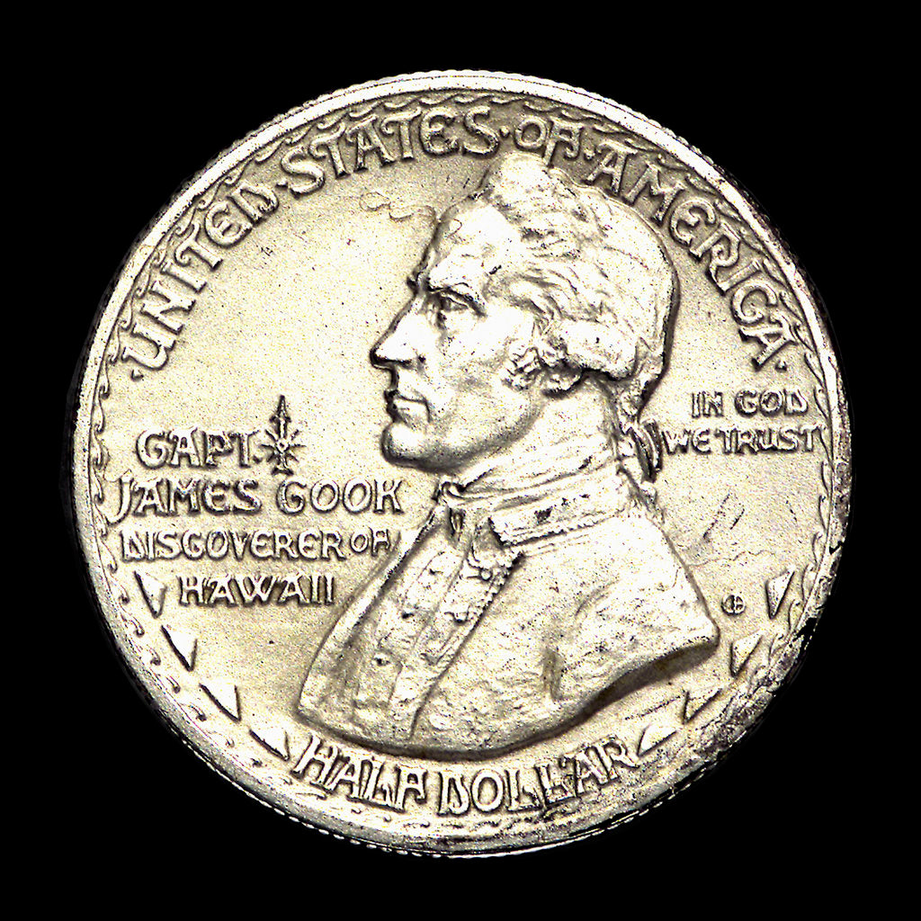 Detail of Coin commemorating the discovery of Hawaii by James Cook, 1778; obverse by unknown