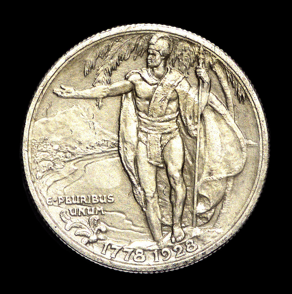 Detail of Coin commemorating the discovery of Hawaii by James Cook, 1778; reverse by unknown