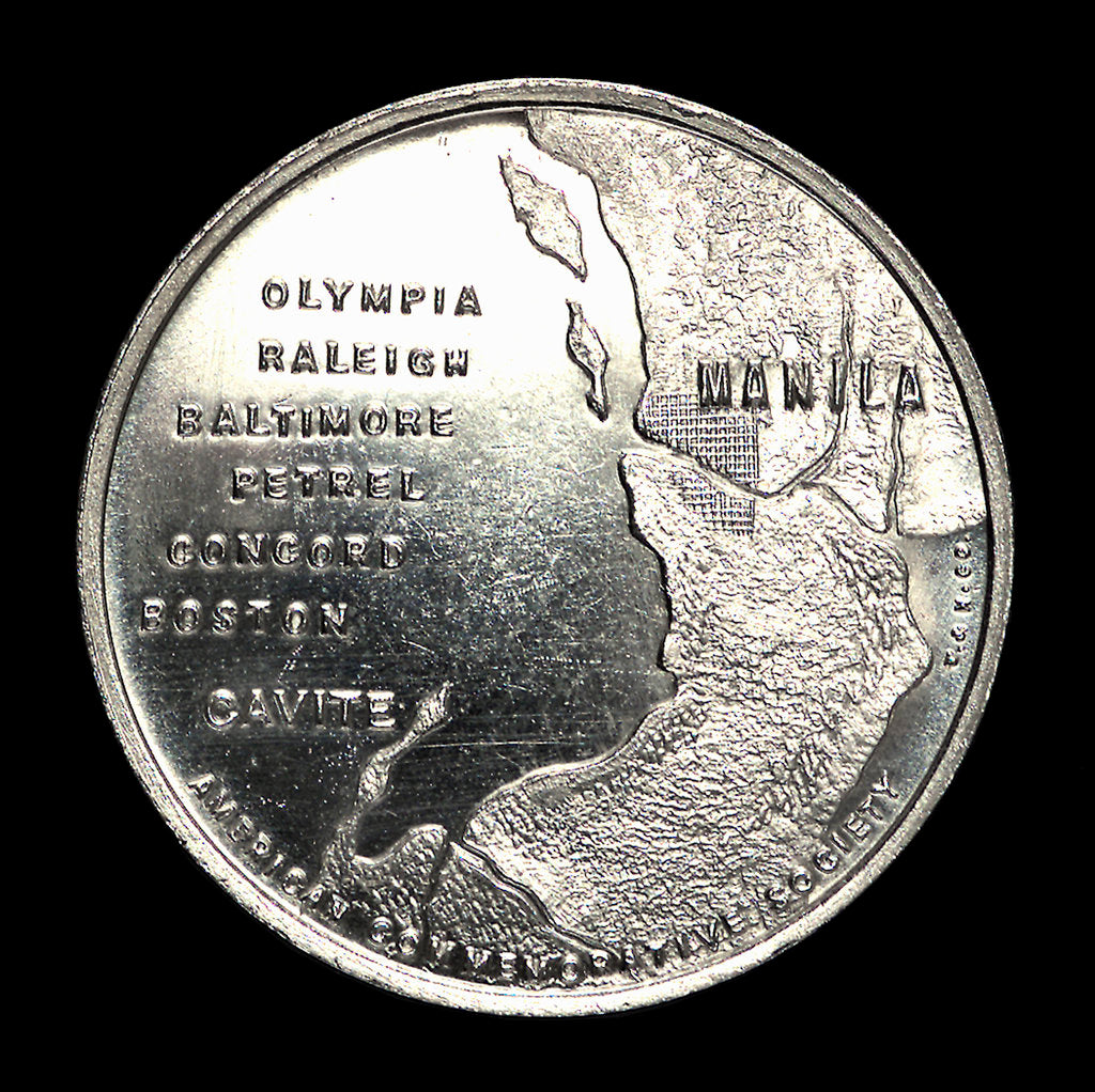 Detail of Medal commemorating the 50th anniversary of the Battle of Manila Bay, 1948; reverse by W. & H. Co.
