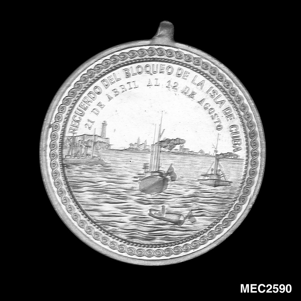Detail of Medal commemorating the blockade of Cuba, 1898 by unknown