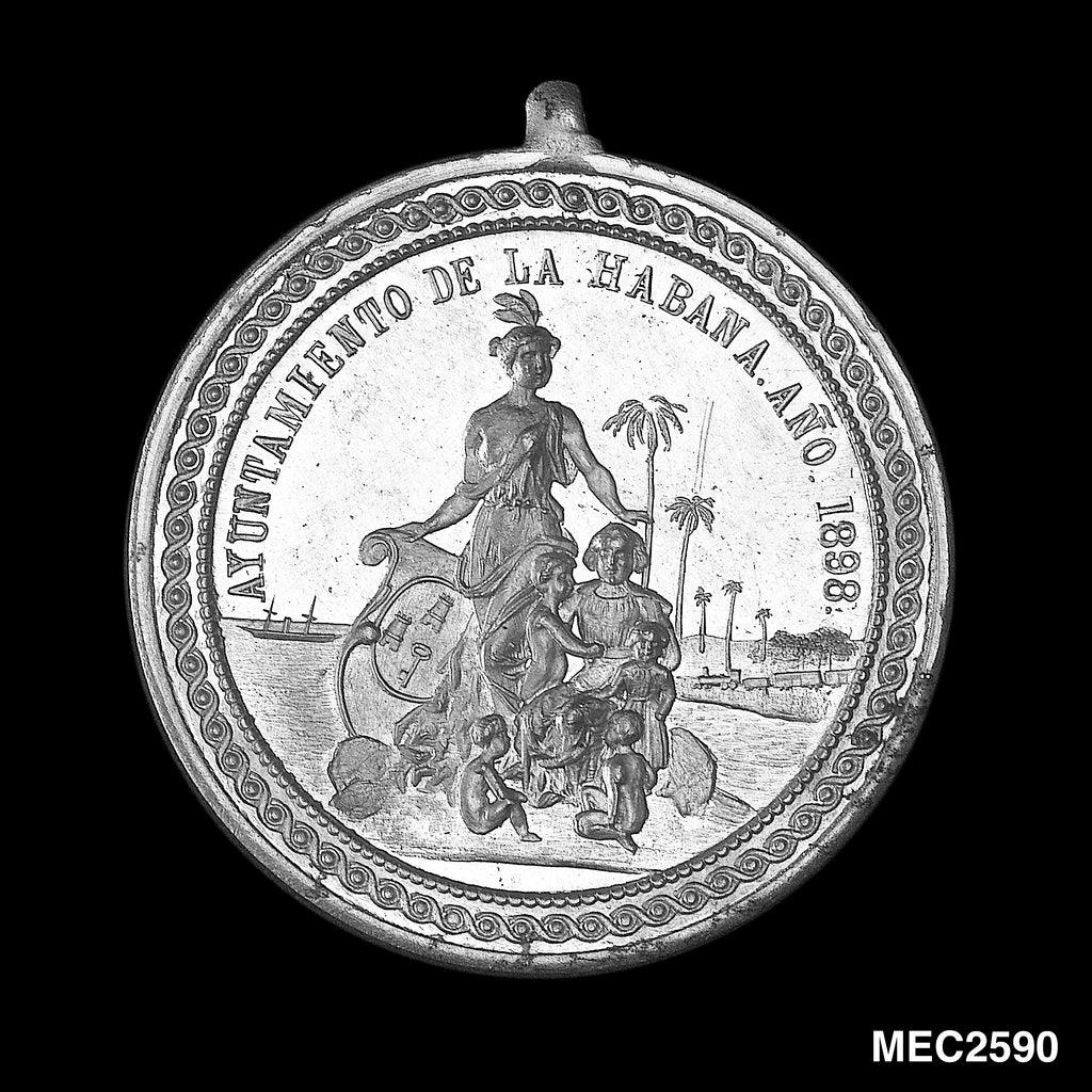 Detail of Medal commemorating the blockade of Cuba, 1898 by unknown