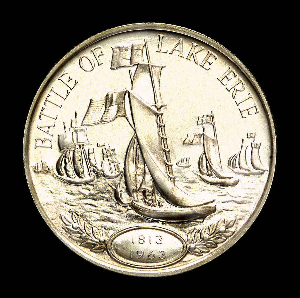 Detail of Medal commemorating the 150th anniversary of the battle of Lake Erie, 1963; reverse by Heraldic Art