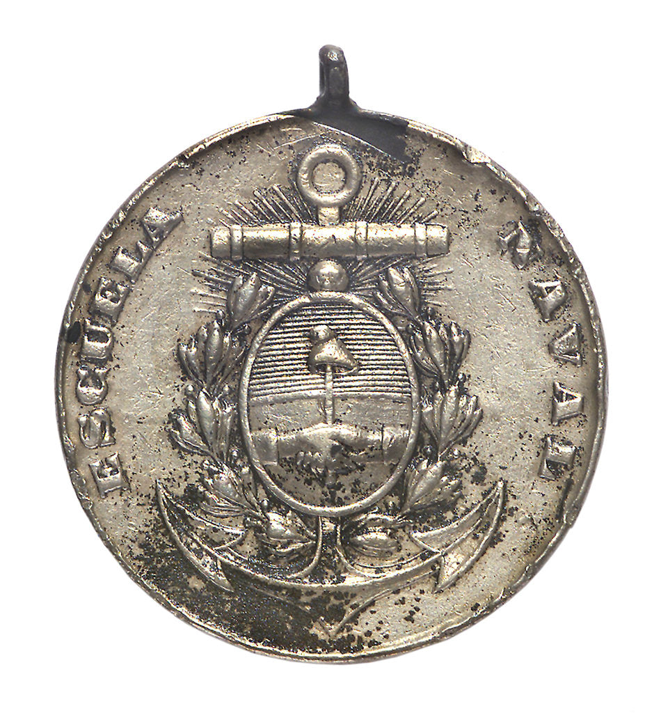 Detail of Argentine Naval School badge of the Oath to the Flag; obverse by unknown