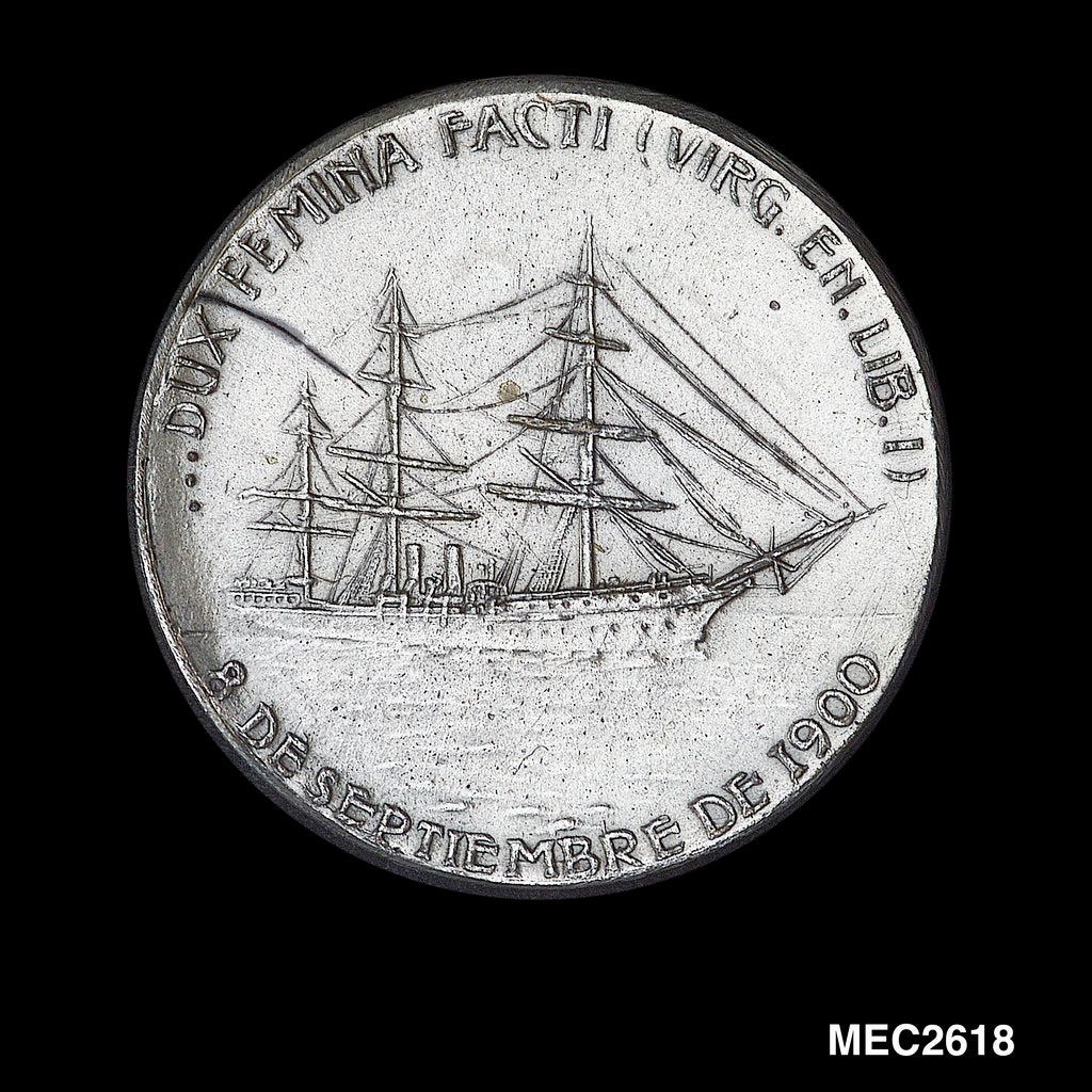 Detail of Medal commemorating hoisting the flag on SS 'Belgrano', 'Pueyrredon' and 'Sarmiento' by unknown