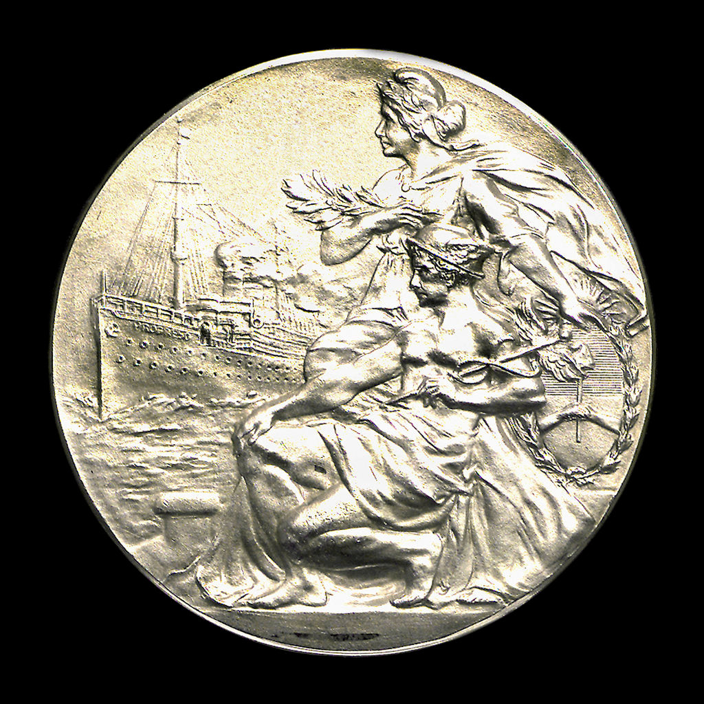 Detail of Ingot commemorating the inauguration of the free commercial port of La Plata, 1910; obverse by J. J. Gottuzzo & Ca.