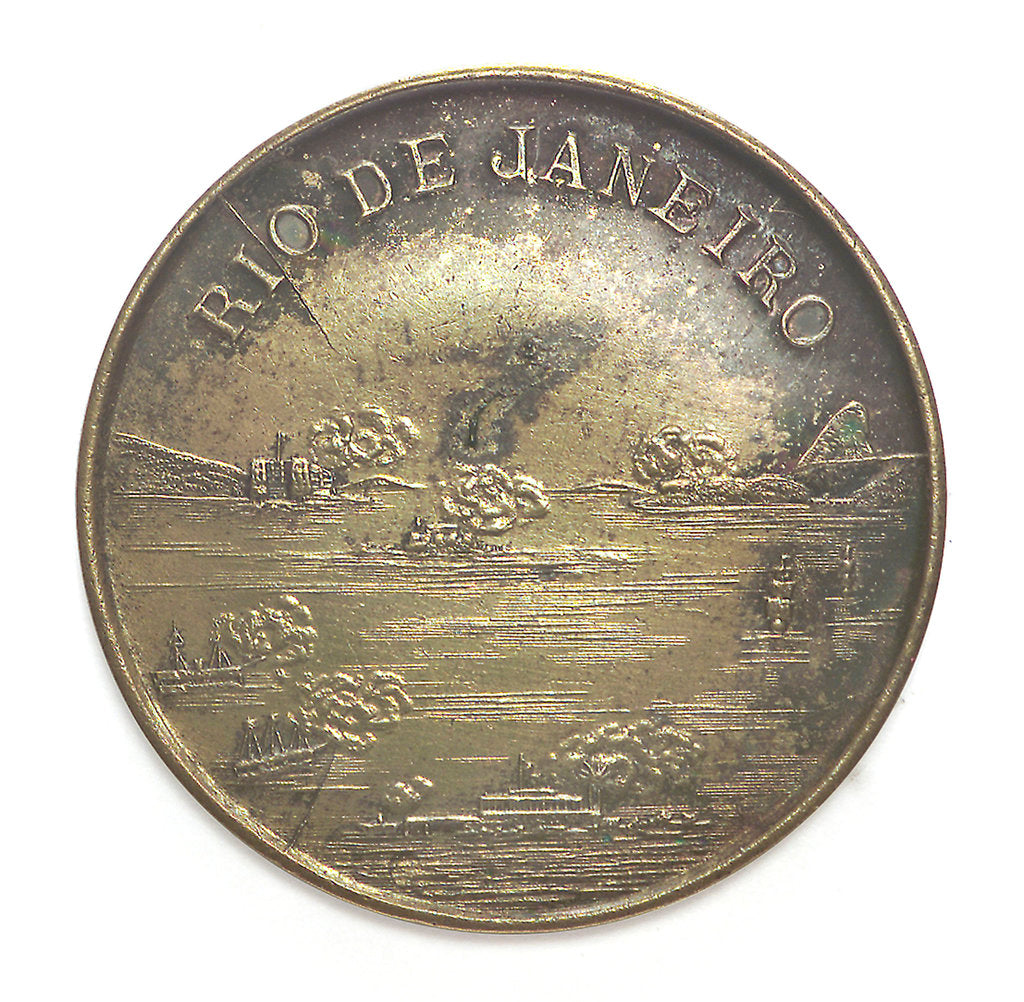 Detail of Medal commemorating the bombardment of Rio de Janeiro, 1893-4; obverse by W. & B.