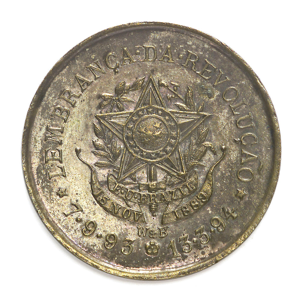 Detail of Medal commemorating the bombardment of Rio de Janeiro, 1893-4; reverse by W. & B.