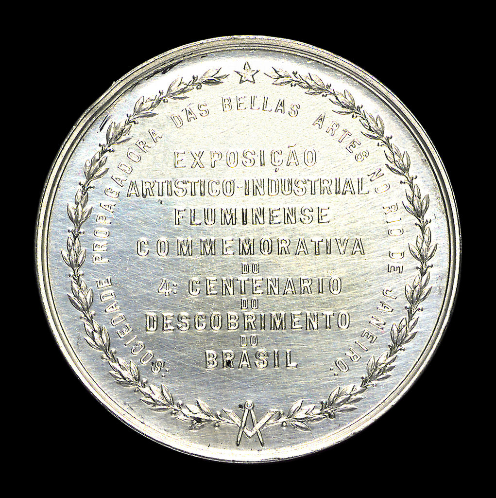Detail of Medal commemorating the fourth centenary of the discovery of Brazil by Admiral Cabral, 1900; reverse by unknown