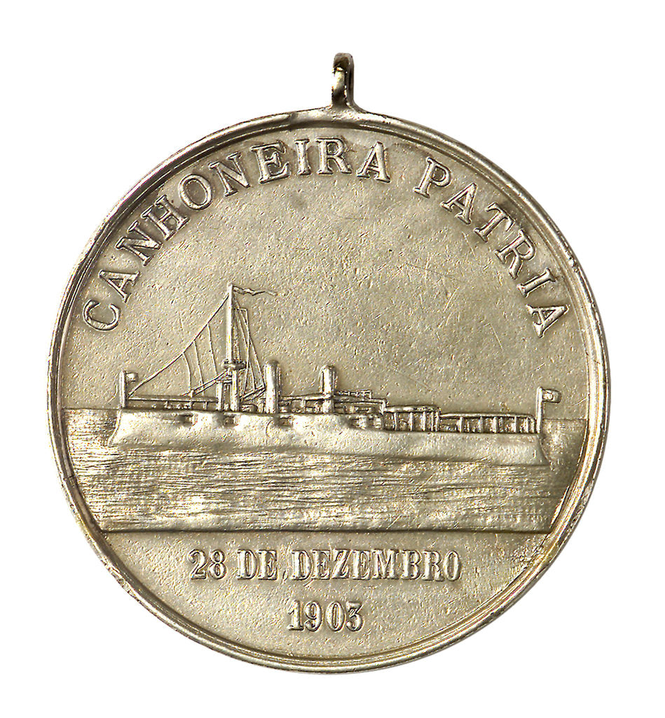 Detail of Medal commemorating the visit of the gun-boat 'Patria' to Rio de Janeiro; obverse by unknown