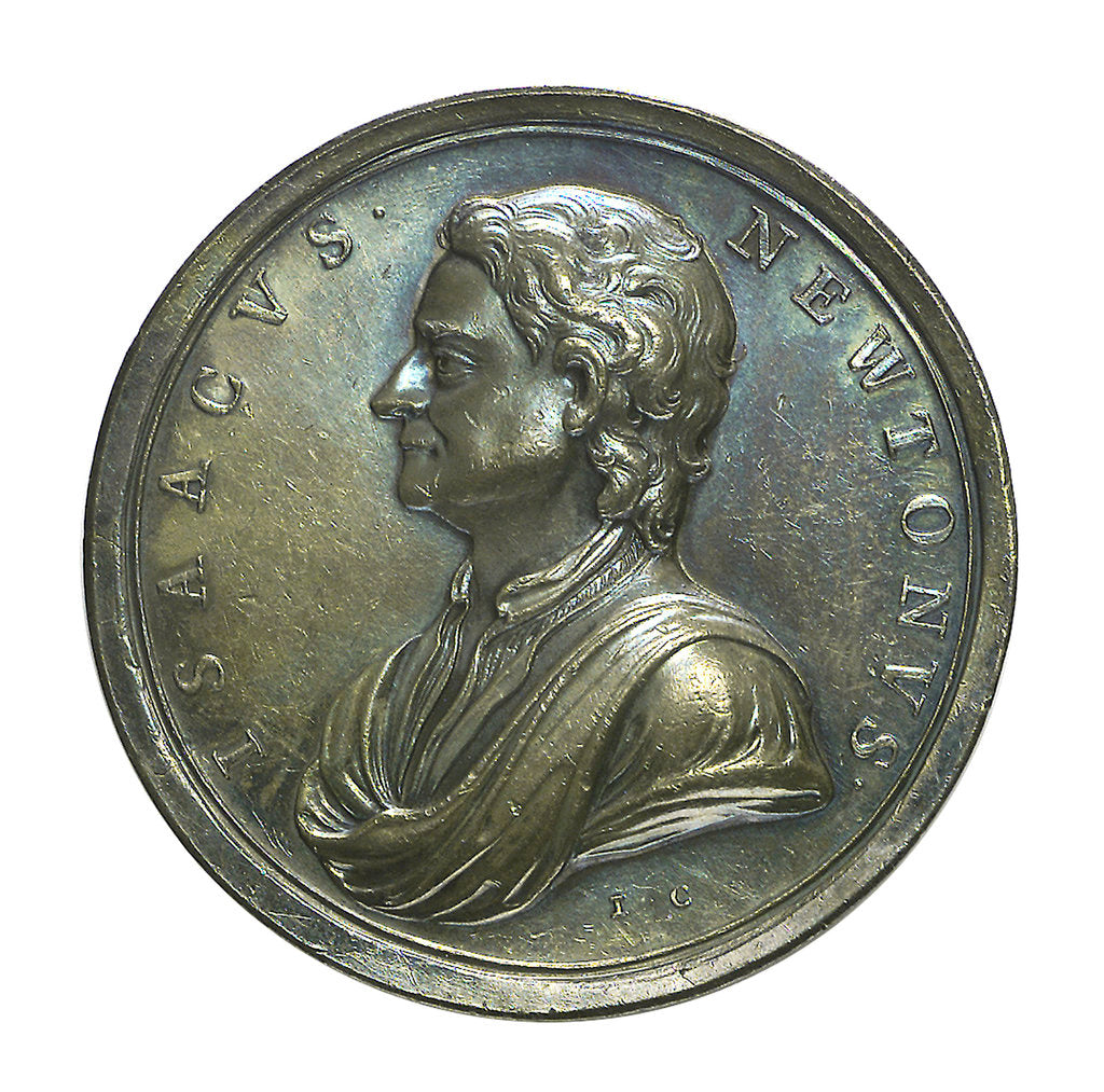 Detail of Commemorative medal depicting Sir Isaac Newton (1642-1727); obverse by J. Croker