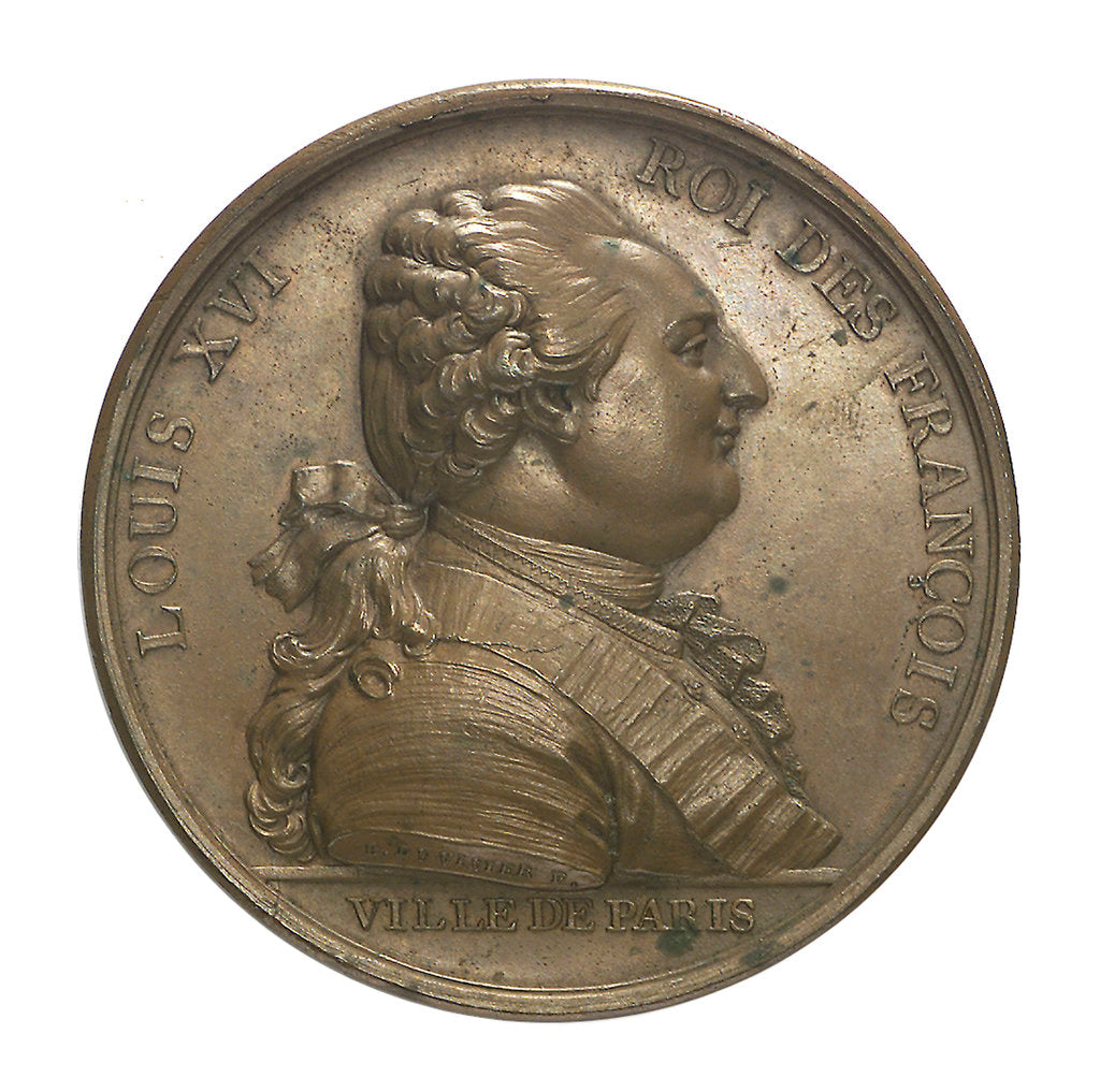 Detail of Medal commemorating Louis XVI and the City of Paris; obverse by P.S.B. Duvivier