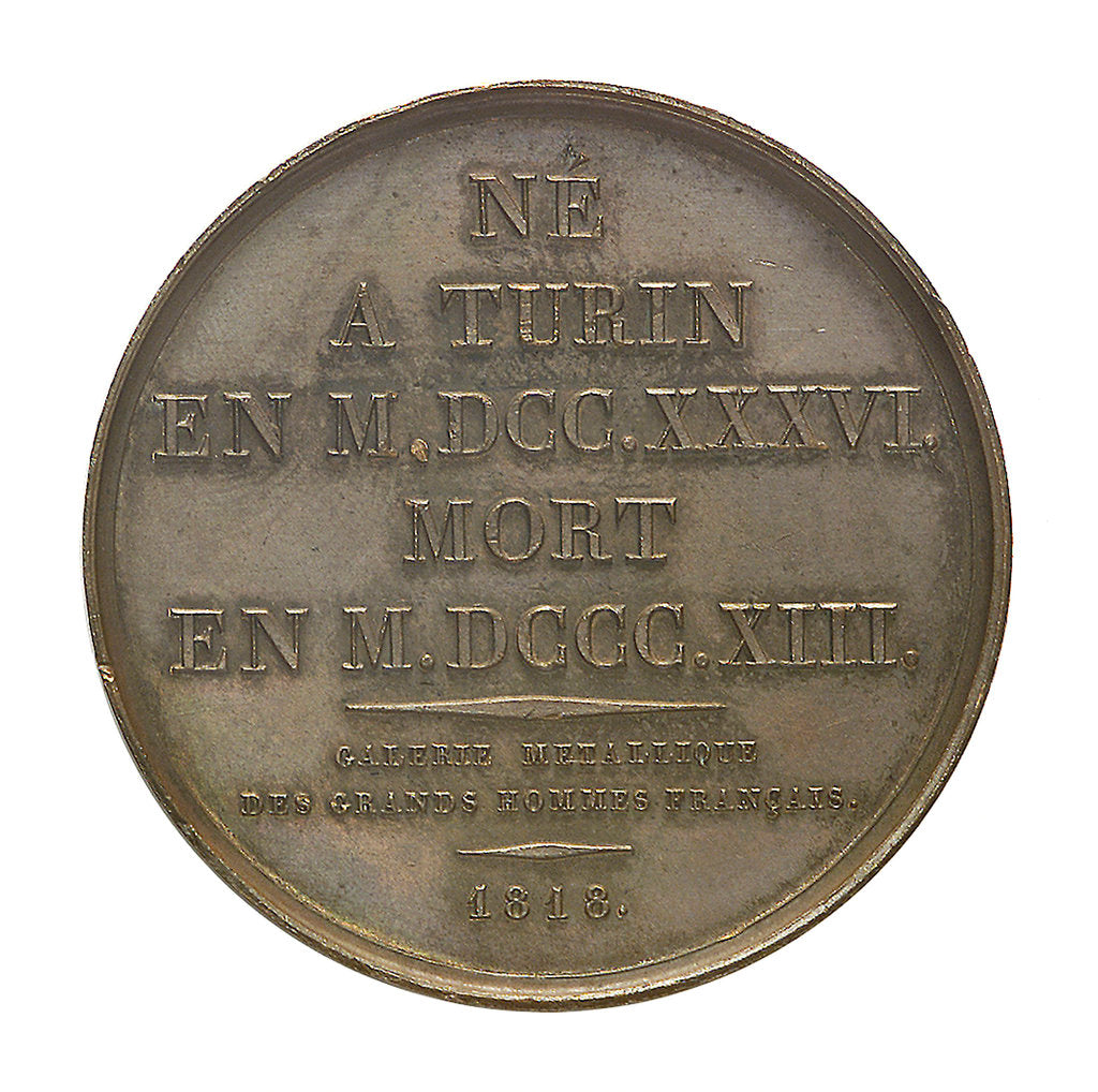 Detail of Commemorative medal depicting Joseph Louis La Grange (1735-1813); reverse by Donadio