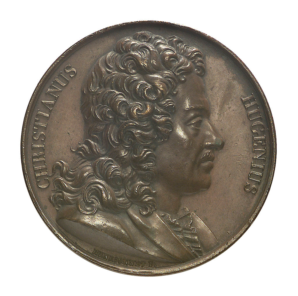 Detail of Commemorative medal depicting Christian Huygens (1629-95); obverse by Henrionnet