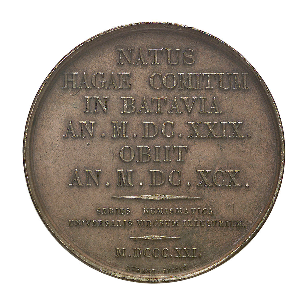 Detail of Commemorative medal depicting Christian Huygens (1629-95); reverse by Henrionnet