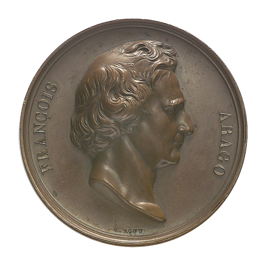 Detail of Commemorative medal depicting Dominique Francois Jean Arago (1786-1855); obverse by A.F.A. Bovy