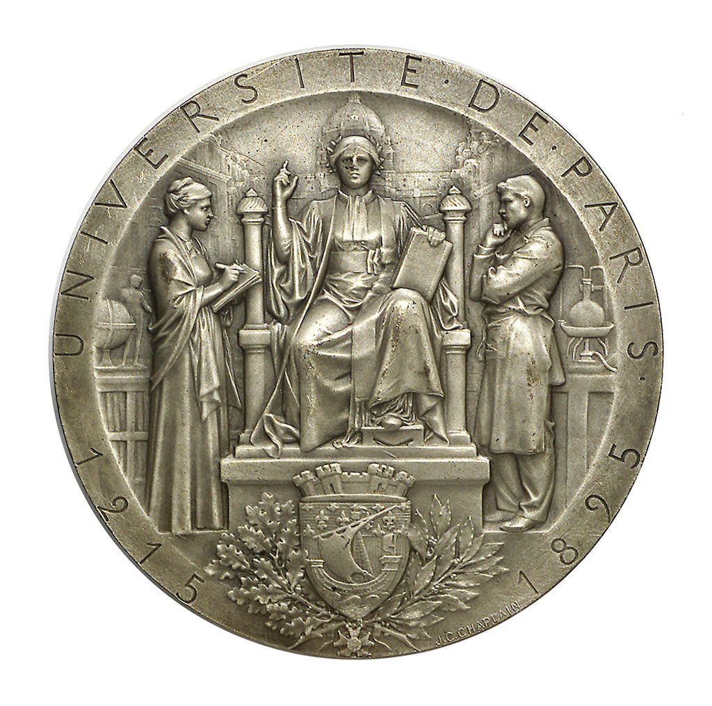 Detail of Medal commemorating the University of Paris; obverse by J.C. Chaplain