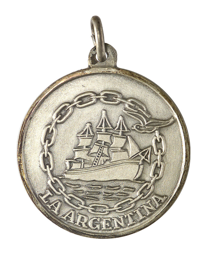 Detail of Medal commemorating the Argentinian Training Cruiser 'La Argentina' 10th voyage, 1971; obverse by unknown