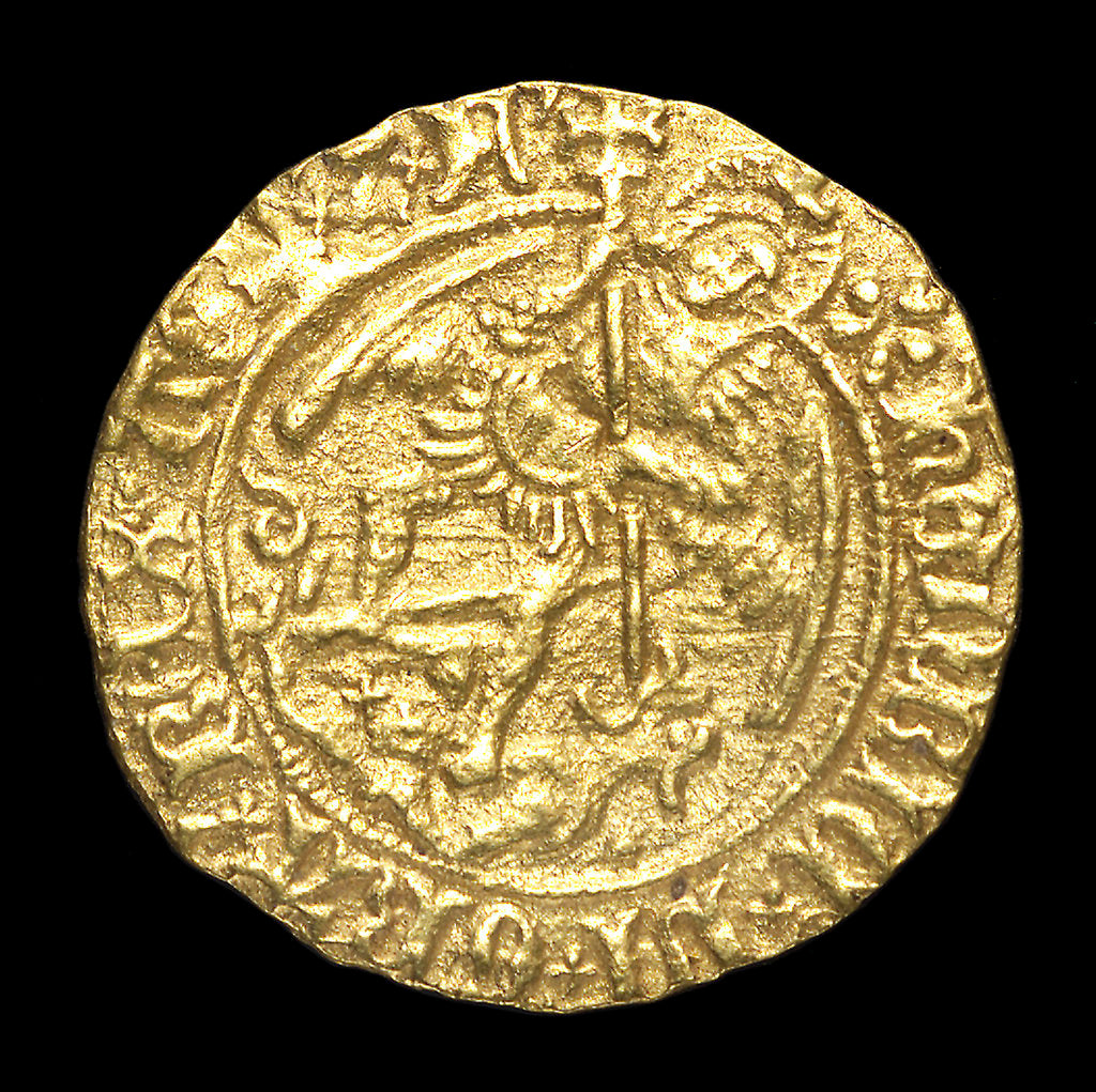 Detail of Coin - half-angel; obverse by unknown
