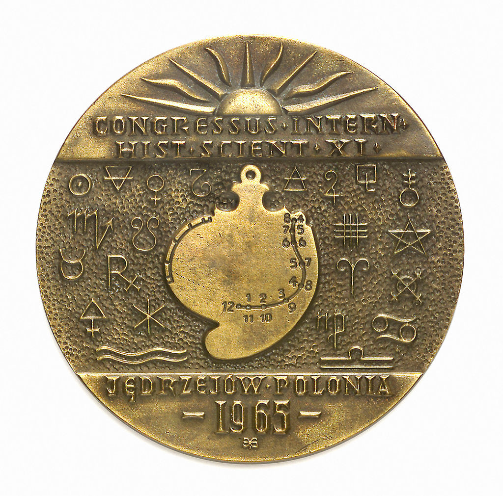 Detail of Medal commemorating the 11th International Congress of the History of Science, 1965; reverse by unknown