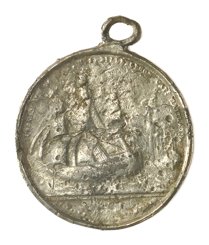 Detail of Medal commemorating the surrender of the Emperor Napoleon I, 1815; reverse by J. Mudie