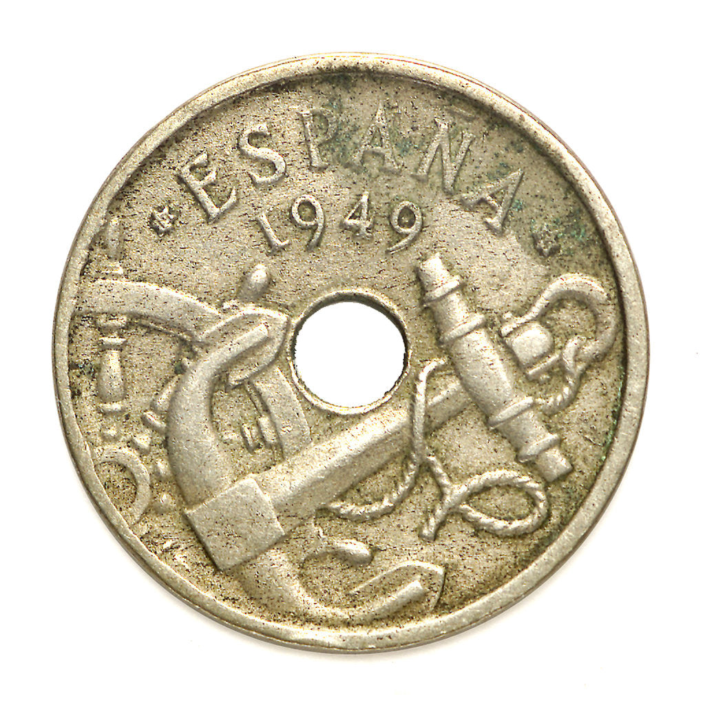 Detail of Coin - 50 centimos; obverse by unknown