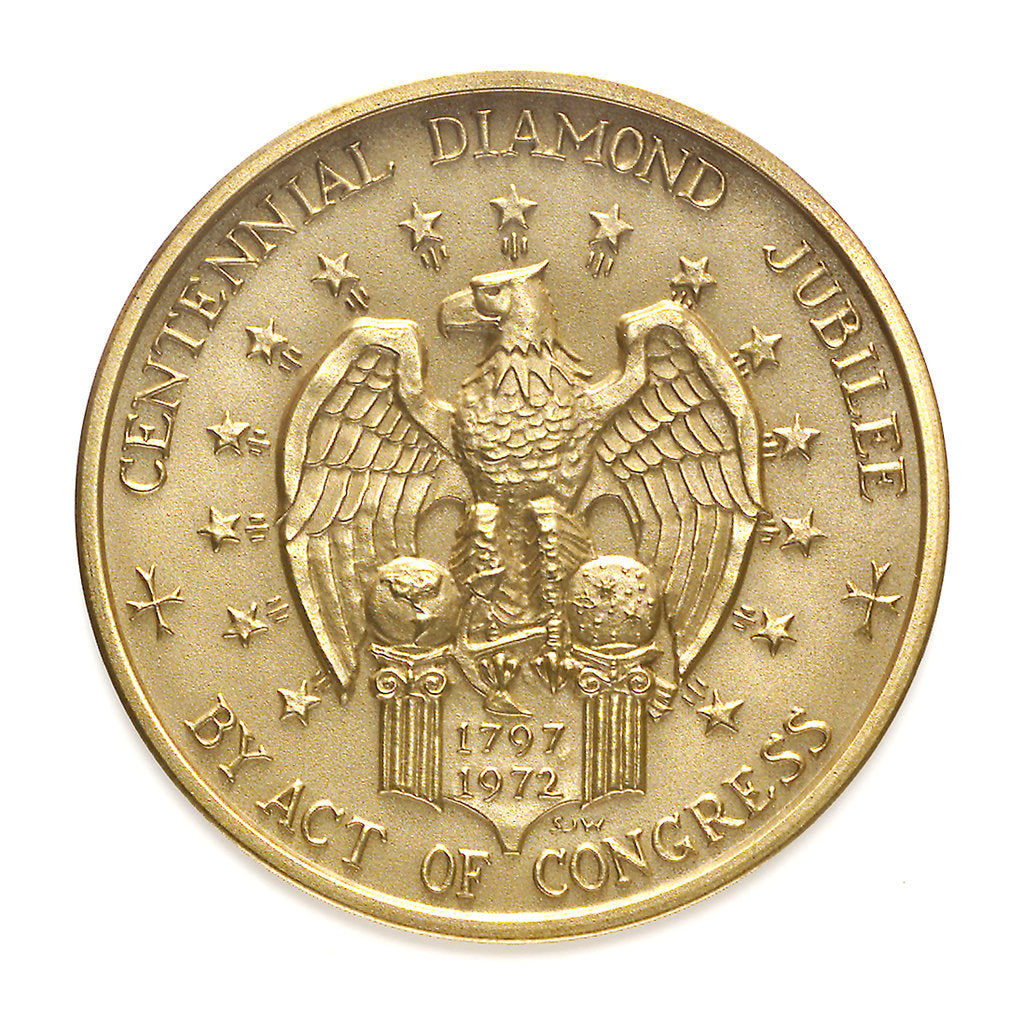 Detail of Medal commemorating the Centennial Diamond Jubilee of USS 'Constellation', 1972; obverse by S.J.W.