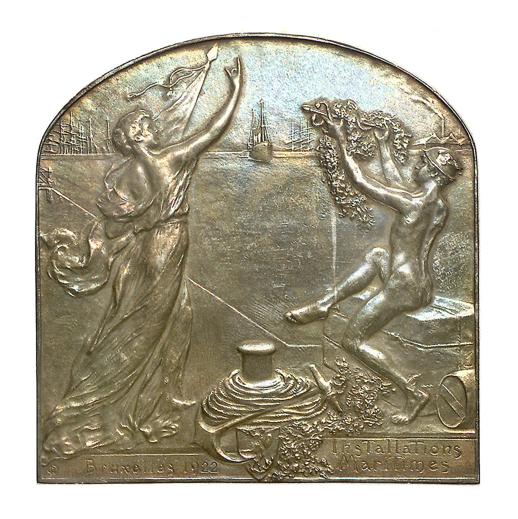 Detail of Medal commemorating the Maritime Installations, Brussels; obverse by G. Devreesa