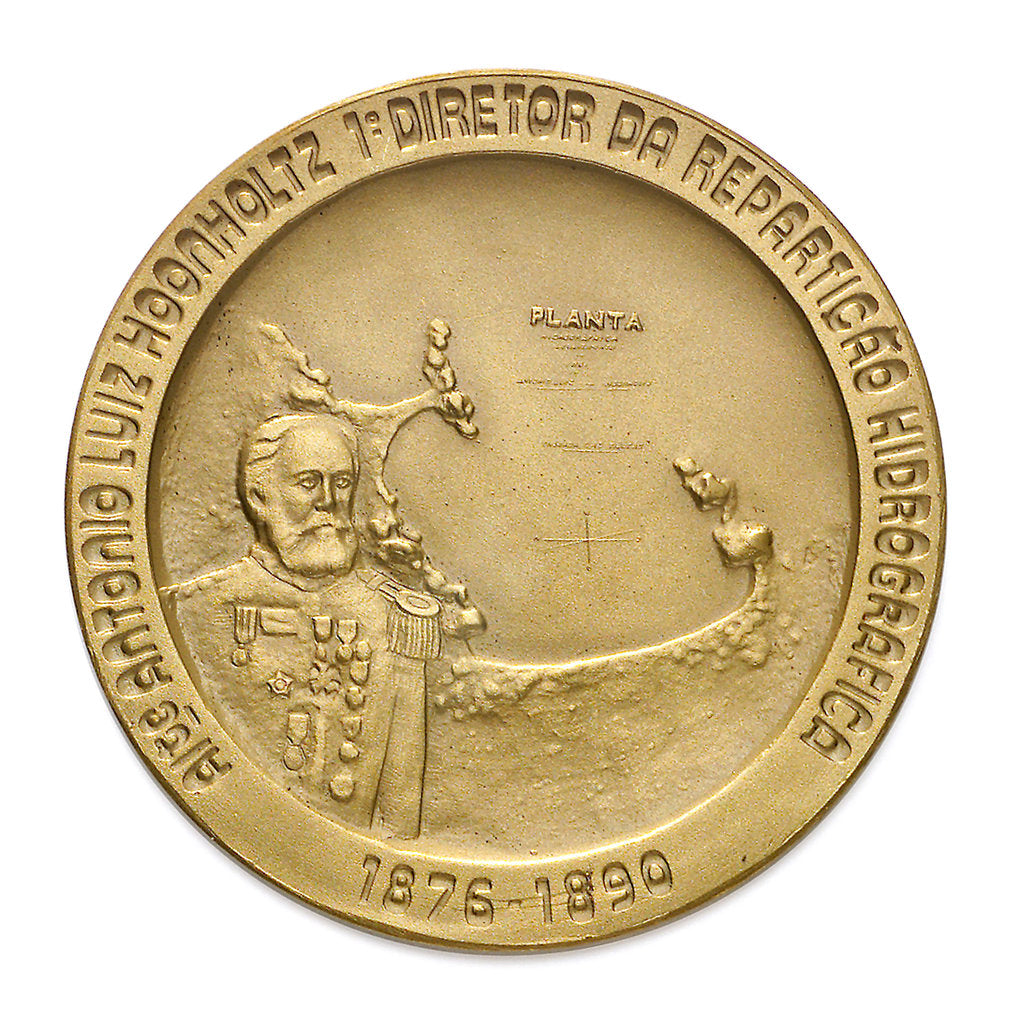 Detail of Medal commemorating the centenary of the Brazilian Hydrographic Office, 1976; obverse by unknown