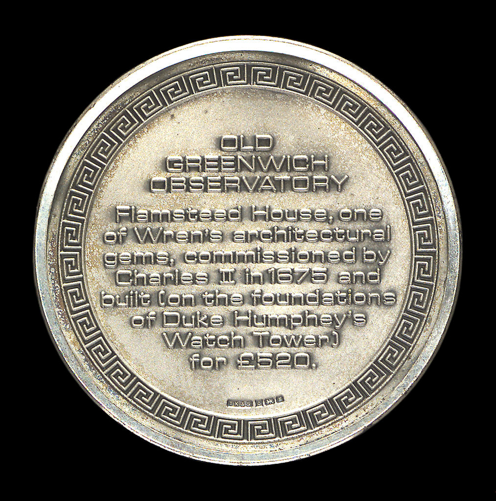 Detail of Medal commemorating the Old Royal Observatory, Greenwich; reverse by unknown