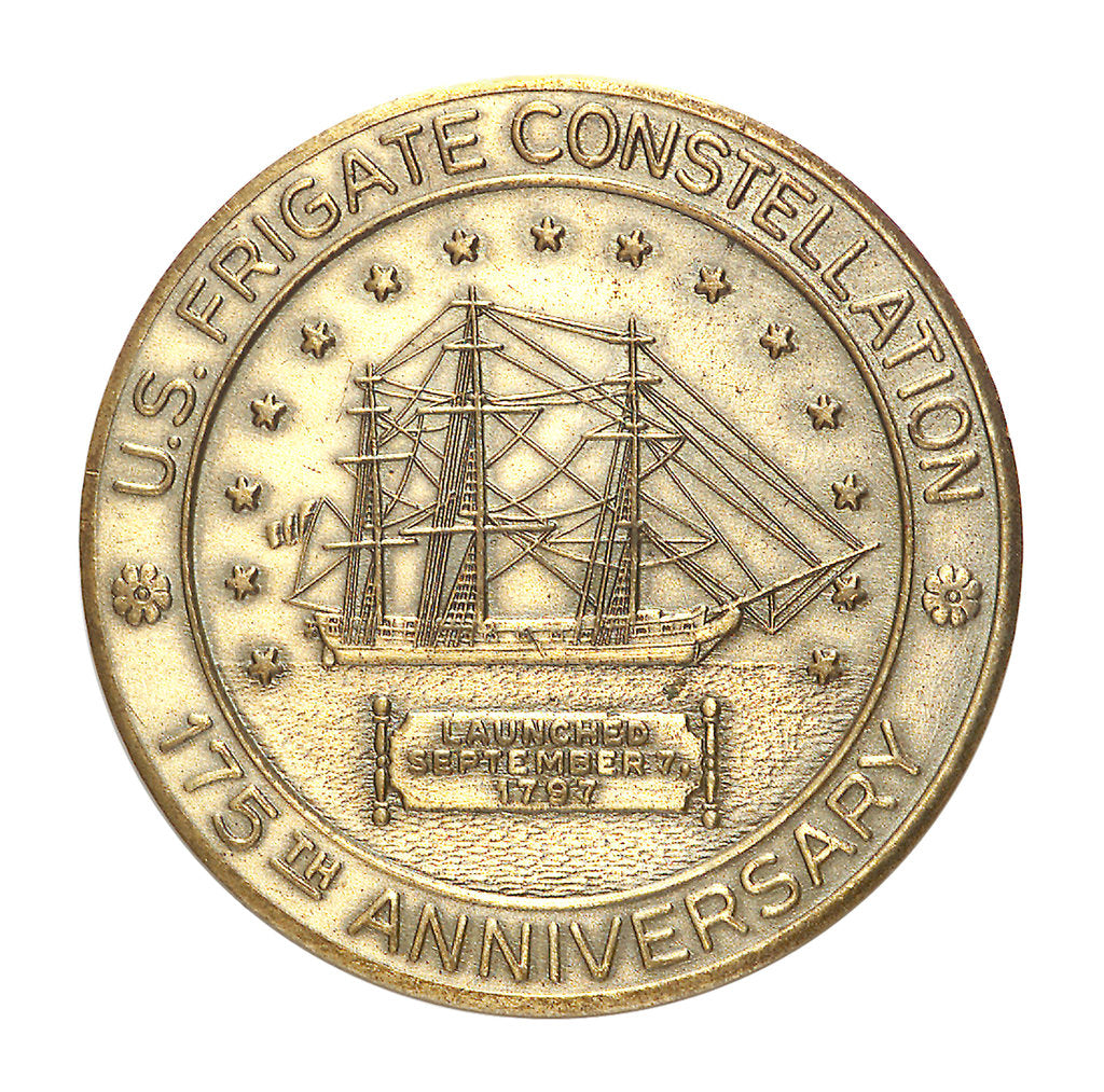Detail of Medal commemorating the US Frigate 'Constellation'; reverse by unknown