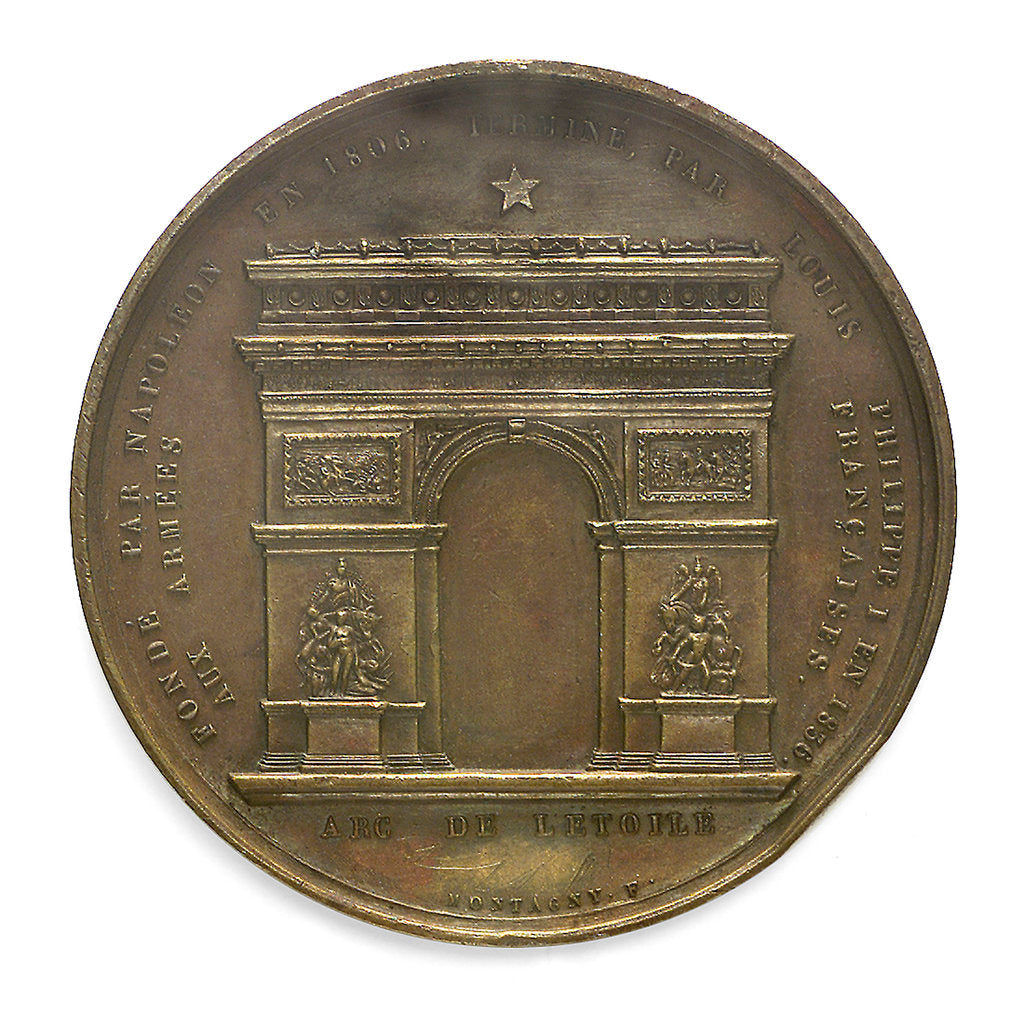 Detail of Medal commemorating Napoleon I and the building of the Arc de Triomphe; reverse by Montagny