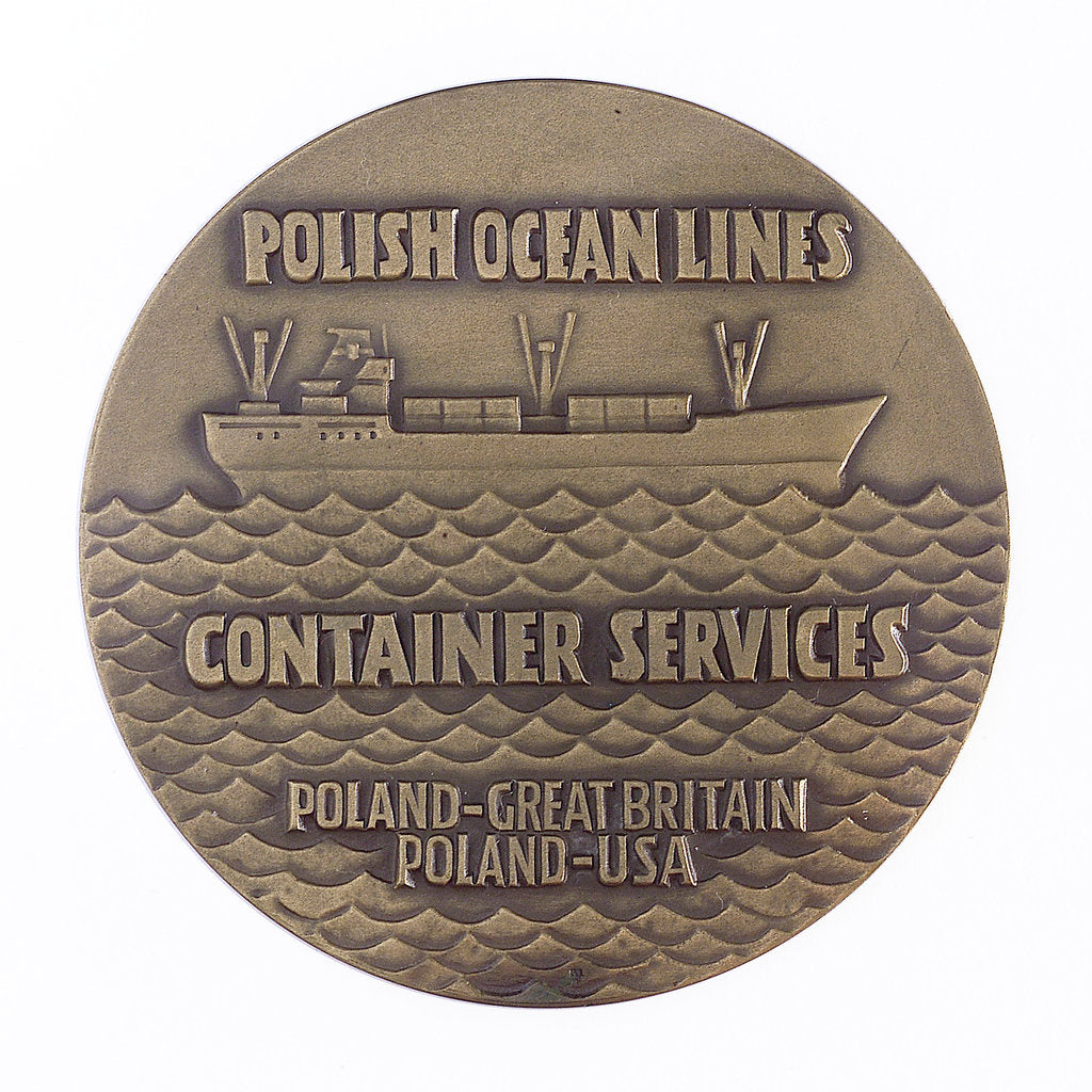 Detail of Medal commemorating the Polish Ocean Lines Container Services; obverse by unknown