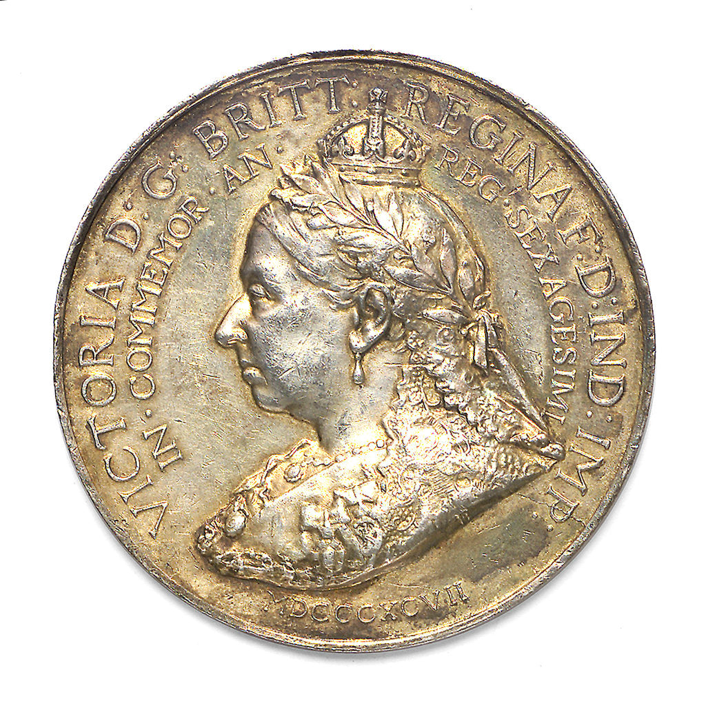 Detail of Medal commemorating Queen Victoria's Diamond Jubilee and British Commerce; obverse by Spink & Son Ltd.