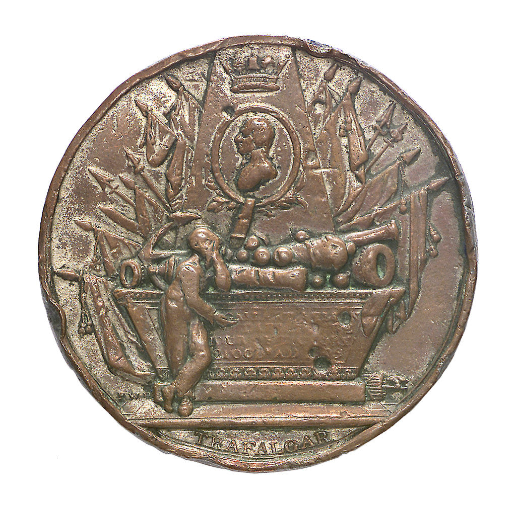 Detail of Medal commemorating Vice-Admiral Horatio Nelson (1758-1805); obverse by Peter Wyon