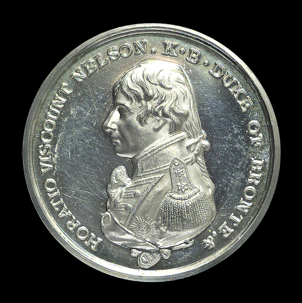 Detail of Medal commemorating the centenary of the Battle of Trafalgar 1905; obverse by Spink & Son Ltd.
